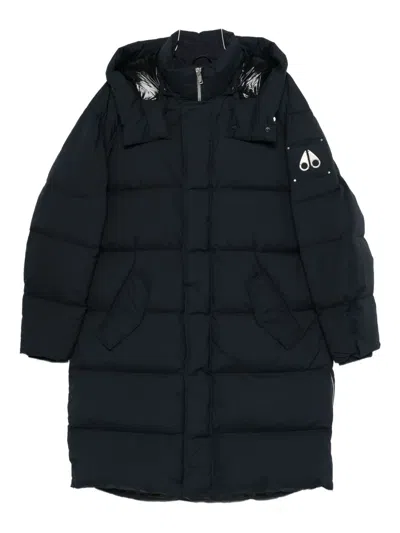 Moose Knuckles Hooded Padded Jacket In Blue