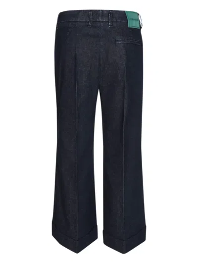 Jacob Cohen Cropped Flare Boot Trousers In Blue