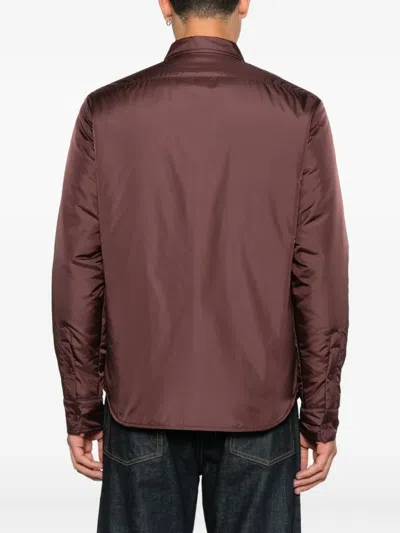 Aspesi Long Sleeve Shirt Jacket In Brown