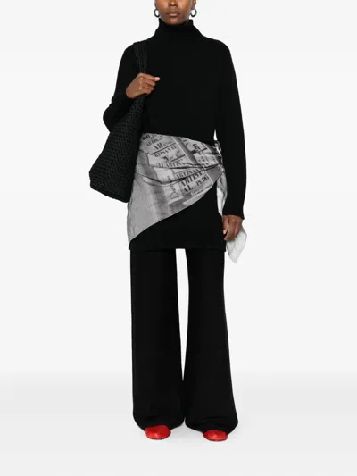 Eric Bompard High-neck Cashmere Mini Dress In Black