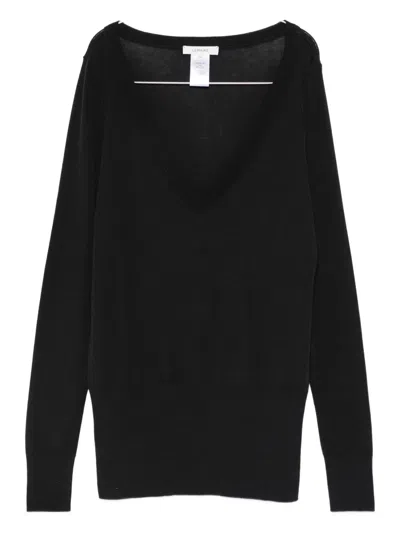Lemaire V-neck Top In Black