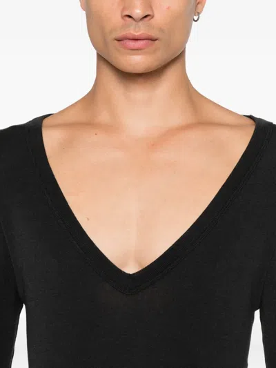 Lemaire V-neck Top In Black
