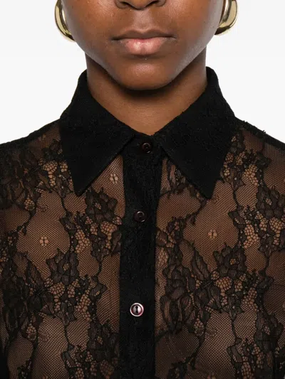 The Nina Studio Lace Shirt With Buttons In Black