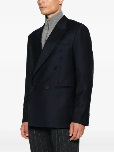 Manuel Ritz Peak-lapel Double-breasted Blazer In Black