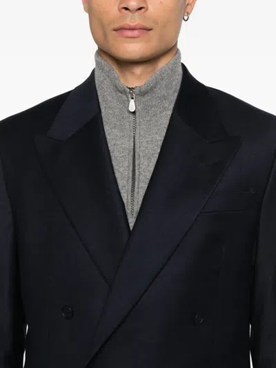 Manuel Ritz Peak-lapel Double-breasted Blazer In Black