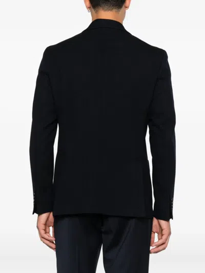 Manuel Ritz Herringbone-weave Single-breasted Blazer In Black