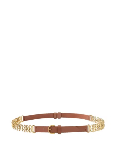 Pinko Chain Insert Belt Belts Brown In Brown