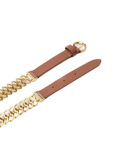 Pinko Chain Insert Belt Belts Brown In Brown