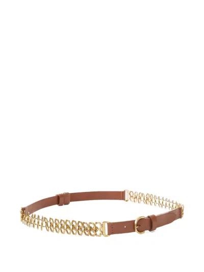 Pinko Chain Insert Belt Belts Brown In Brown