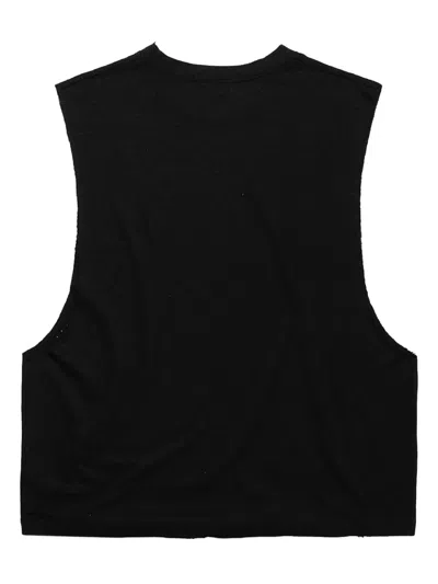 Mainless Sleeveless Distressed T-shirt In Black