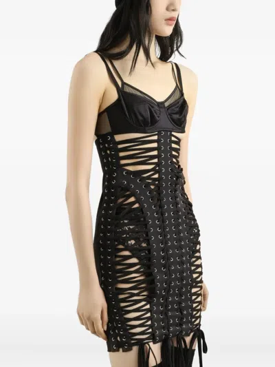 Dolce & Gabbana Short Silk And Viscose Dress In Black