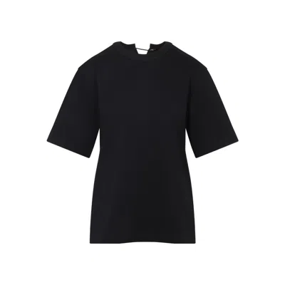 Carven Relaxed Fit Cotton T-shirt With Unique Neckline In Black