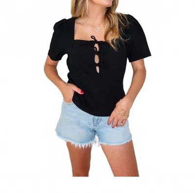 Astr Torie Square Neck Top In Black In Black