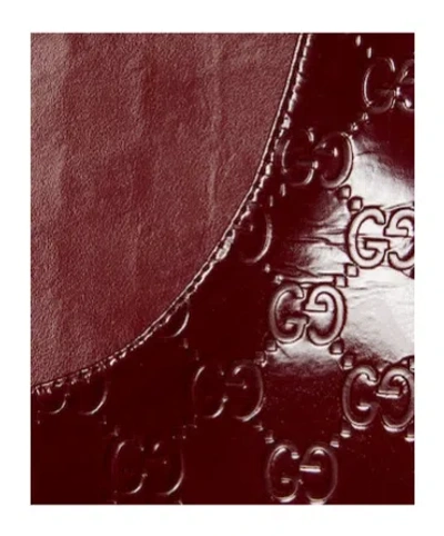 Gucci Embossed Gg Naplak Dress In Burgundy