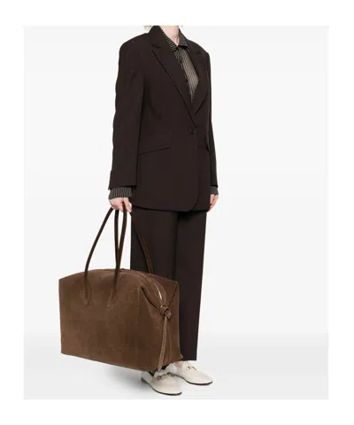 Yuzefi Double Handle Shoulder Bag In Brown