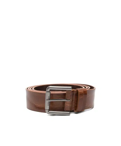 Max Mara Long Adjustable Belt Metal Buckle In Brown