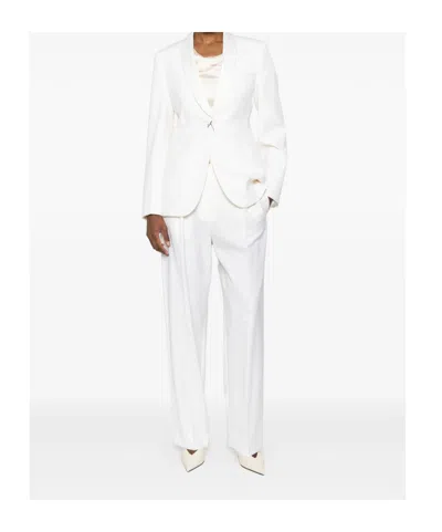 Max Mara Long-sleeved Suit Jacket In White