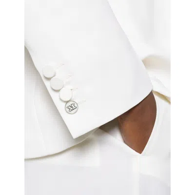 Max Mara Long-sleeved Suit Jacket In White