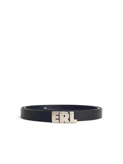 Erl Adjustable Leather Belt For Versatile Styling In Black