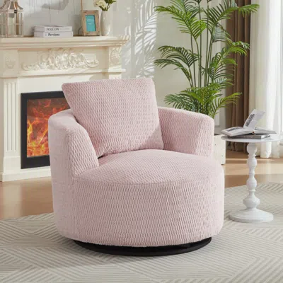 Streamdale Furniture Streamdale 360 Swivel Accent Chair - Modern Comfort For Home & Office In Pink