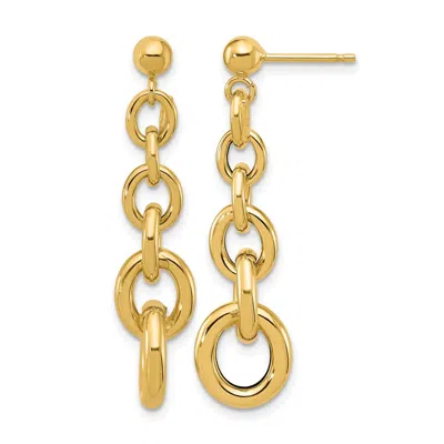 Diamond2deal 14k Yellow Gold Fancy Circle Link Drop Dangle Earrings In Gold