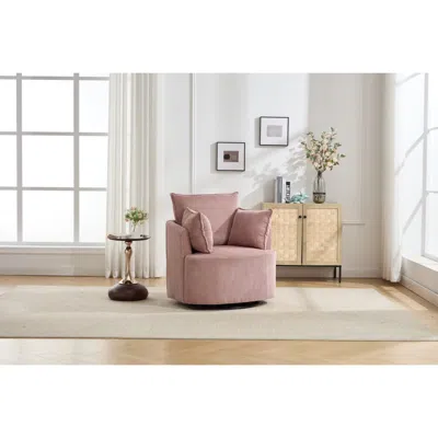 Streamdale Furniture Streamdale Swivel Accent Chair: 360 Rotation, Modern Style In Pink
