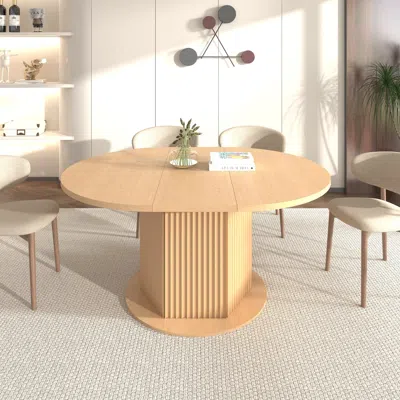 Streamdale Furniture Streamdale Round Dining Table, Bump Texture Base In Neutral