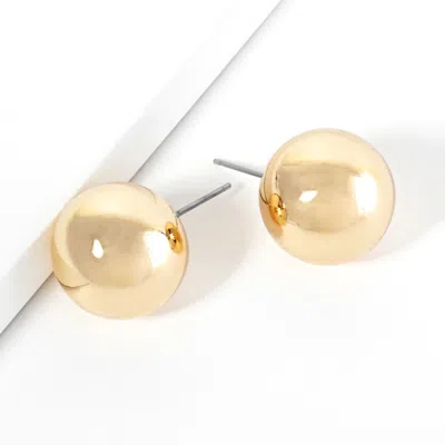 Fashnzfab Metal Ball Stud Earrings - Gold In Gold