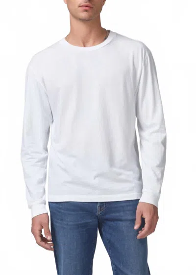 Citizen Of Humanity Men's Everyday Long Sleeve Tee In White In White