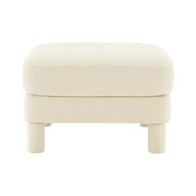 Streamdale Furniture Streamdale Lucas Ottoman Polyester-beige In White