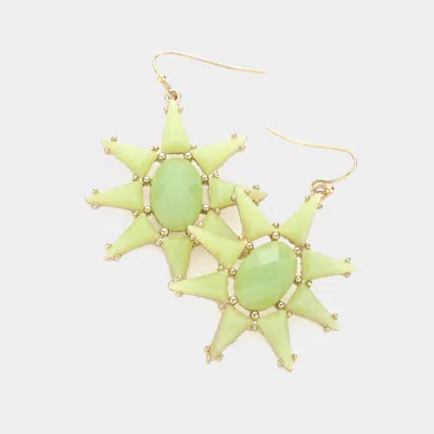Fashnzfab Resin Bead Sun Earrings - Mint In Green