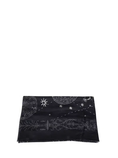 Faliero Sarti Astrology-themed Modal And Cashmere Scarf In Black