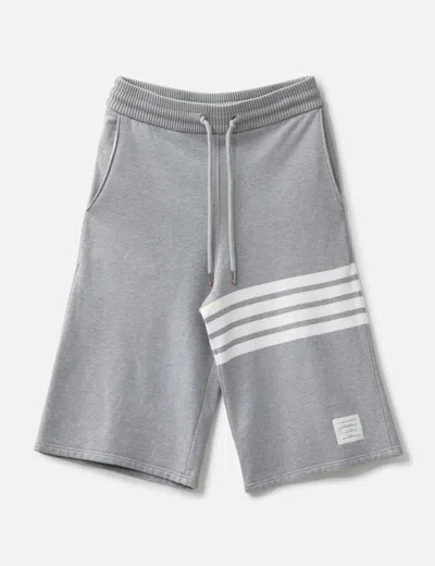 Thom Browne Light Gray Loopback Cotton Sweatshorts In Gray