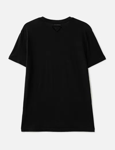Prada Logo Patch T-shirt In Black