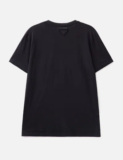 Prada Logo Patch T-shirt In Black