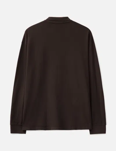 Miu Miu Long Sleeve Polo In Brown