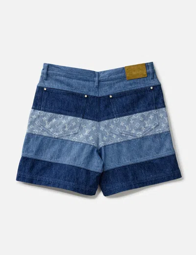 Pre-owned Louis Vuitton Striped Patchwork Denim Shorts