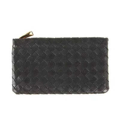 Pre-owned Bottega Veneta Black Intrecciato Clutch Bag Pouch ()