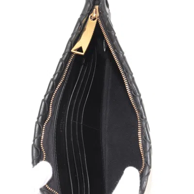 Pre-owned Bottega Veneta Black Intrecciato Clutch Bag Pouch ()