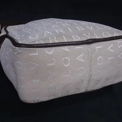 Pre-owned Bvlgari Beige Brown Canvas Leather Pochette Shoulder Bag () In Multi