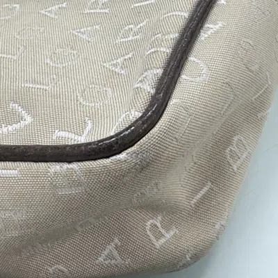 Pre-owned Bvlgari Beige Brown Canvas Leather Pochette Shoulder Bag () In Multi