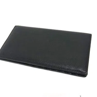 Pre-owned Bvlgari Black Leather Long Wallet (bi-fold) ()