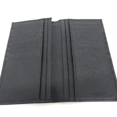 Pre-owned Bvlgari Black Leather Long Wallet (bi-fold) ()