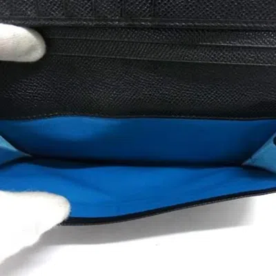 Pre-owned Bvlgari Black Leather Long Wallet (bi-fold) ()
