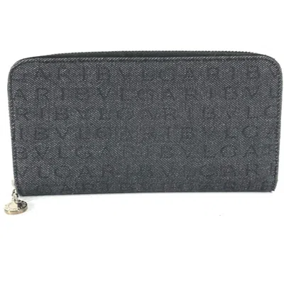 Pre-owned Bvlgari Blue Denim Long Wallet (bi-fold) ()