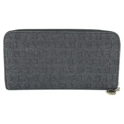 Pre-owned Bvlgari Blue Denim Long Wallet (bi-fold) ()