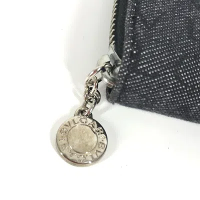 Pre-owned Bvlgari Blue Denim Long Wallet (bi-fold) ()