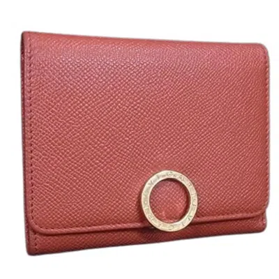 Pre-owned Bvlgari Orange Leather Wallet (tri-fold) ()