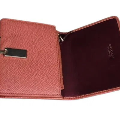 Pre-owned Bvlgari Orange Leather Wallet (tri-fold) ()