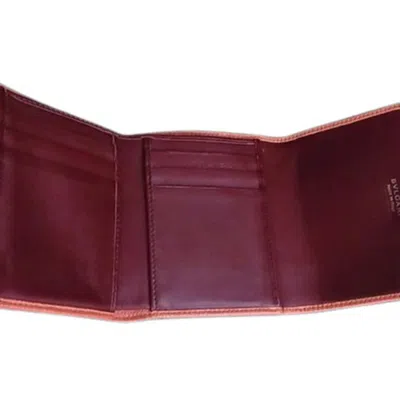 Pre-owned Bvlgari Orange Leather Wallet (tri-fold) ()